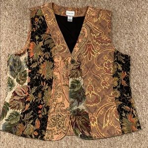 Women’s Chico’s Gold and Brown Vest